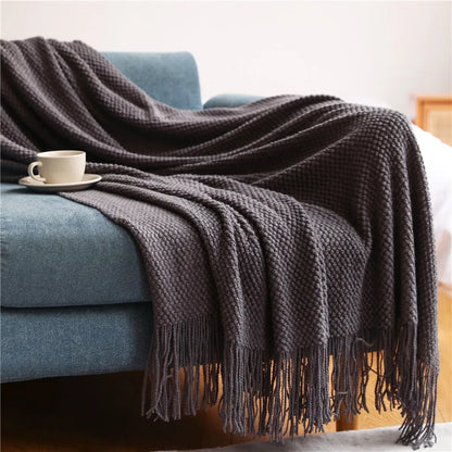 Rynx | Autumn knitted blanket DARK GRAY