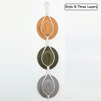 Rynx | Nordic Boho Cotton Hanging Organizer: Hat & Scarf Storage with Macrame Tapestry Touch