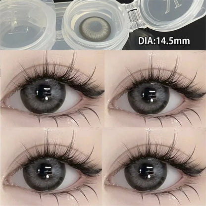 Rynx | 1 Pair High Quality Myopia Colored Contact Lenses Black Large Diameter Lenses Naturally Soft Beauty Pupil New Fast Shipping