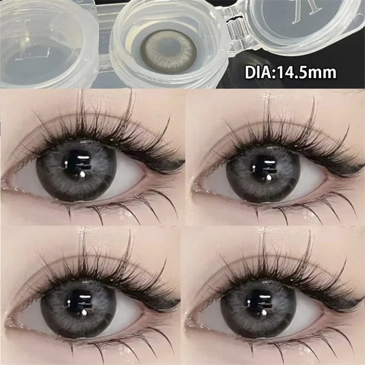 Rynx | 1 Pair High Quality Myopia Colored Contact Lenses Black Large Diameter Lenses Naturally Soft Beauty Pupil New Fast Shipping