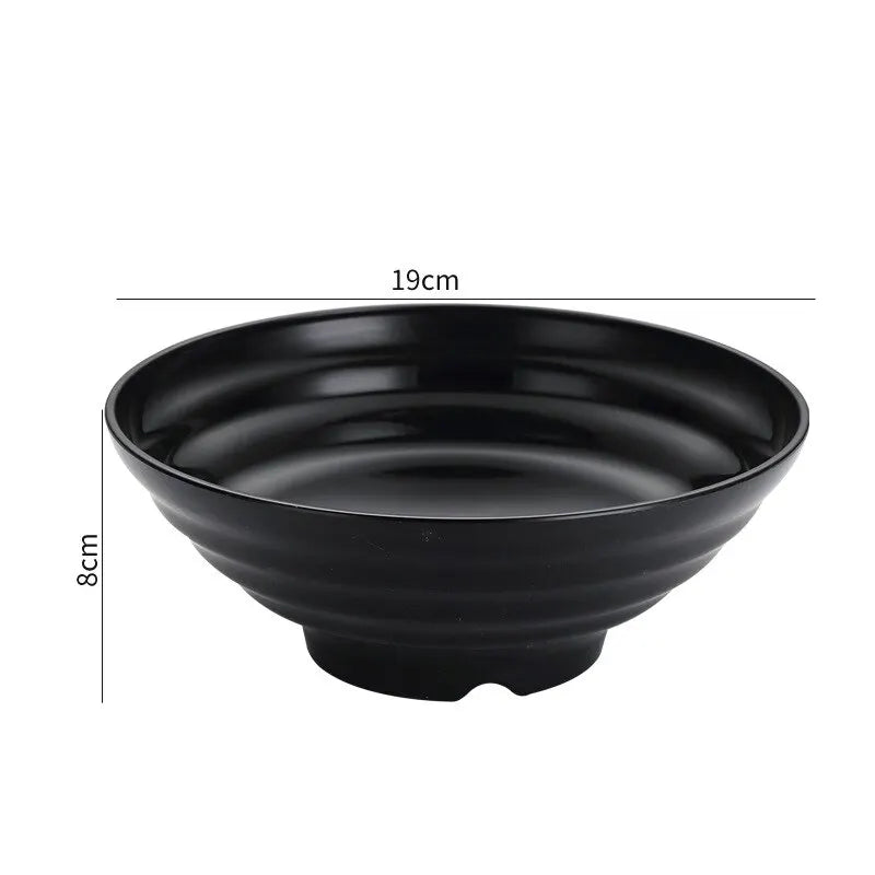 Rynx | Premium Pure Black Large Striped Bowl - High Capacity & Heat Resistant, Stylish and Durable