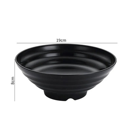 Rynx | Premium Pure Black Large Striped Bowl - High Capacity & Heat Resistant, Stylish and Durable