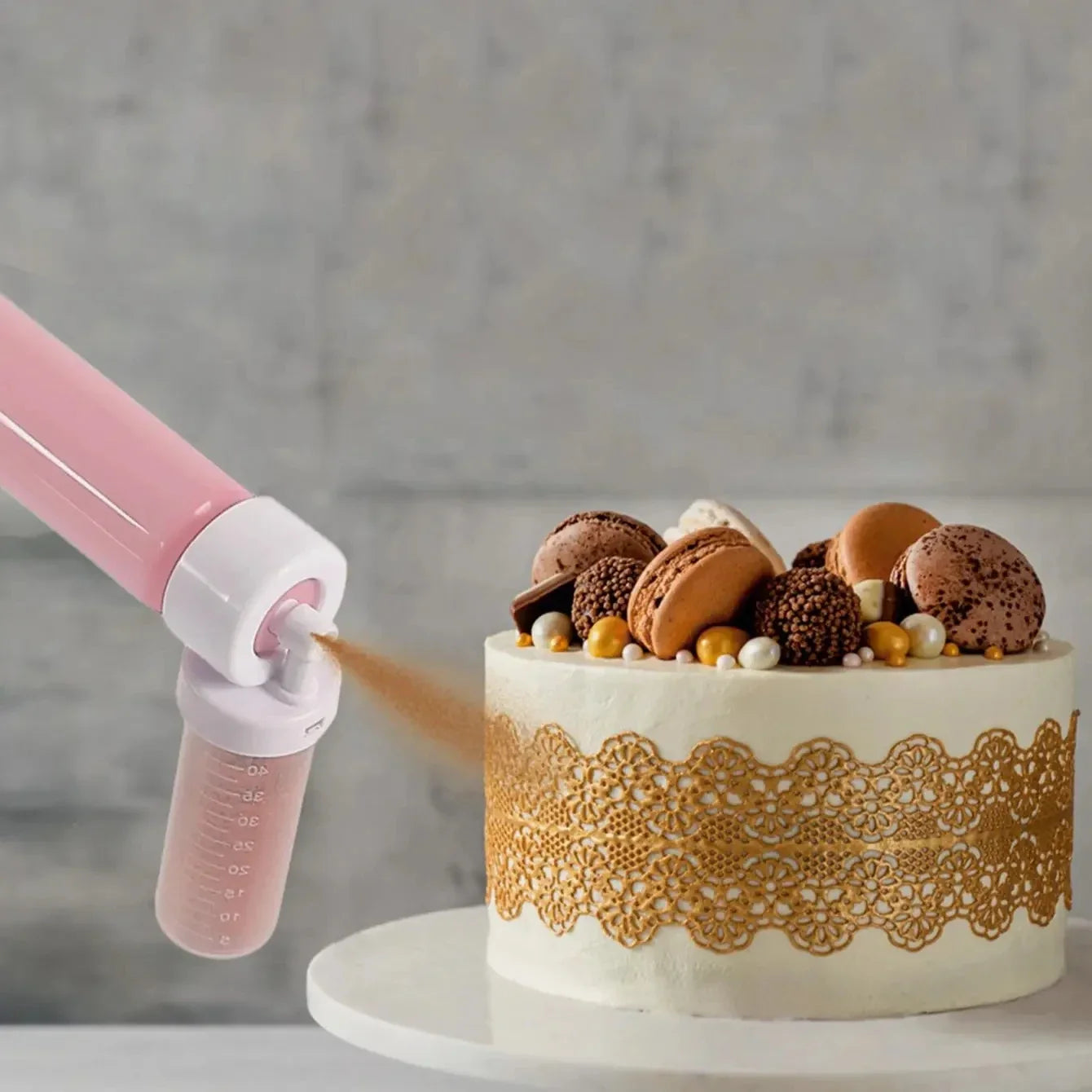Rynx | 1 Set (5pcs) Manual Spray Guns: Cake Coloring Duster Baking Tool - Enhance Your Baking with Cake Spray Tube