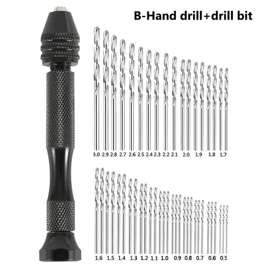 Rynx | Adjustable Manual Hand Drill With Keyless Chuck | Mini Micro Aluminum Hand Drill | HSS Steel Twist Drill Bit | Resin Mold Tools