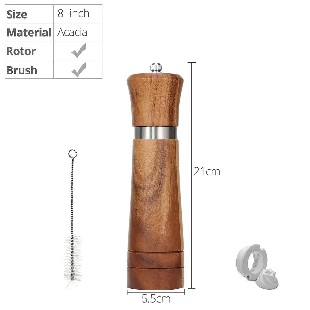 Rynx | Customizable Ceramic Mill Acacia Wood Pepper Mill for Gourmets