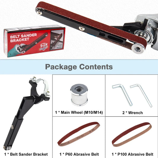 Rynx | 6/10PCS Sander Angle Grinder Accessory - Modified Belt Sander for Woodworking Trimming & Polishing - Fits 100/115/125 Angle Grinder