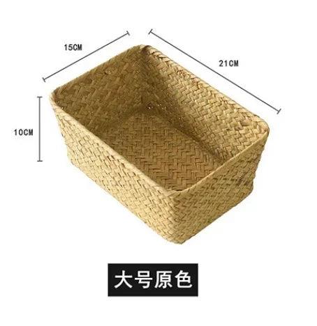 Rynx | Natural Seaweed Laundry Basket with Lid - Stylish Basket for Bath Items, Cosmetics, and Towels