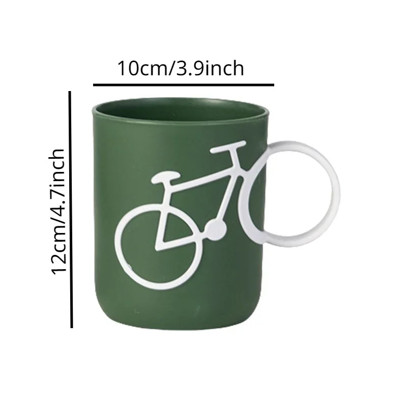 Rynx | Household Mouthwash Cup with Bike Handle – Simple Brushing Cup for Couples, Dormitory and Bathroom Use