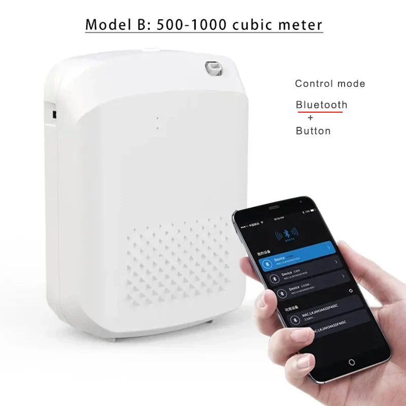Rynx | Wall Mounted Room Fragrance Diffuser - Bluetooth Essential Oils Diffuser with Built-in Fan, Electric Air Freshener for Home and Hotels