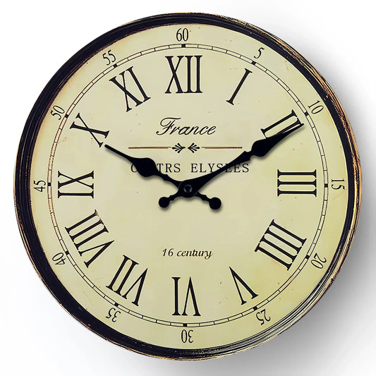 Rynx | Wall Clock - Classic French Design - Silent Quartz Movement