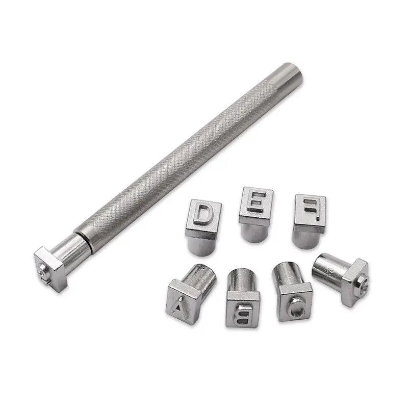 Rynx | Adjustable Metal Stamp Set for Leathercraft: Alphabet and Number Impressions