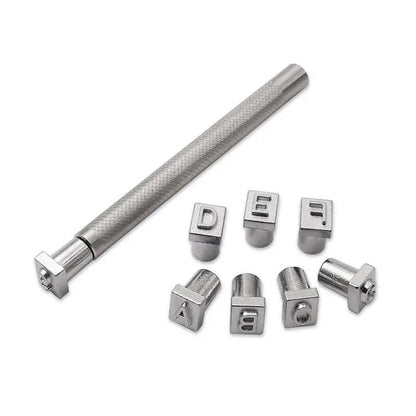 Rynx | Adjustable Metal Stamp Set for Leathercraft: Alphabet and Number Impressions