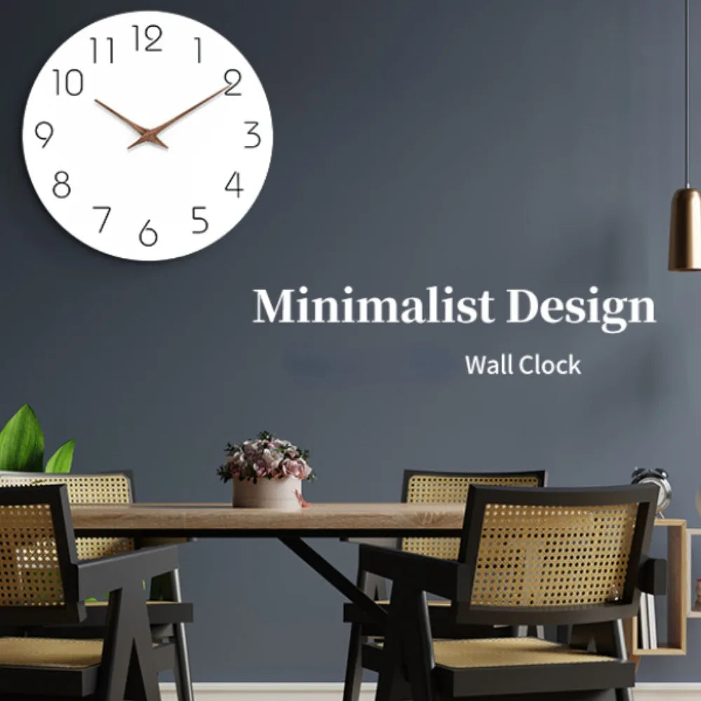 Rynx | Modern Minimalist Wall Clock - Silent Non-Ticking Design - Perfect Decor