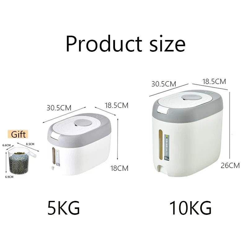 Rynx | XIAOGUI 5KG/10KG Rice Dispenser - Kitchen Organizer & Storage Container, Cereal Jar for Home, Food Storage Box