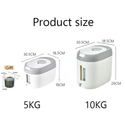 Rynx | XIAOGUI 5KG/10KG Rice Dispenser - Kitchen Organizer & Storage Container, Cereal Jar for Home, Food Storage Box