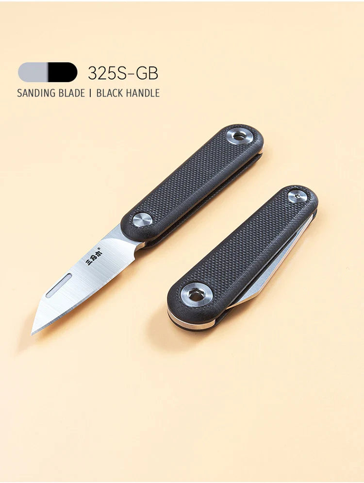 Rynx | SANRENMU 325S Pocket Folding Knife - Mini Key Outdoor Multi-Purpose Knife with 12C27 Blade and G10 Handle