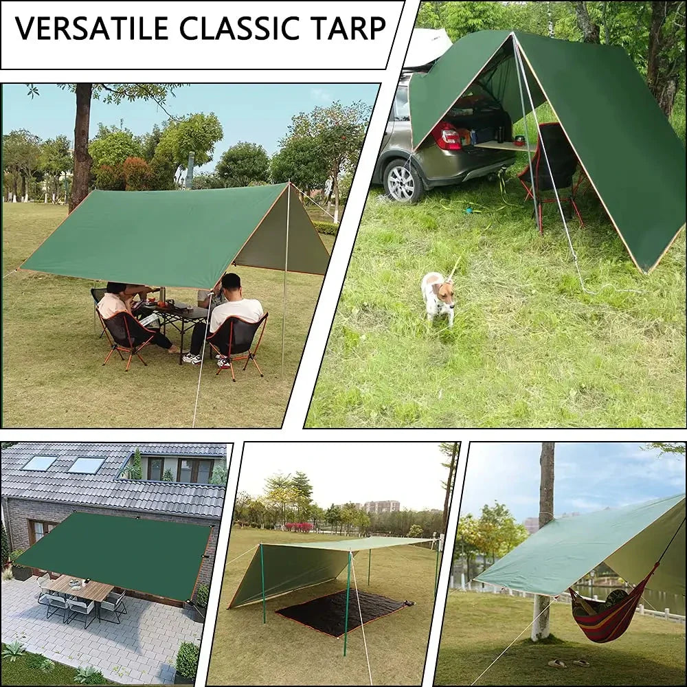Rynx | Waterproof Camping Tarp - Ultralight Outdoor Sunshade, Tent Awning, and Garden Canopy for Beach and Tourist Use