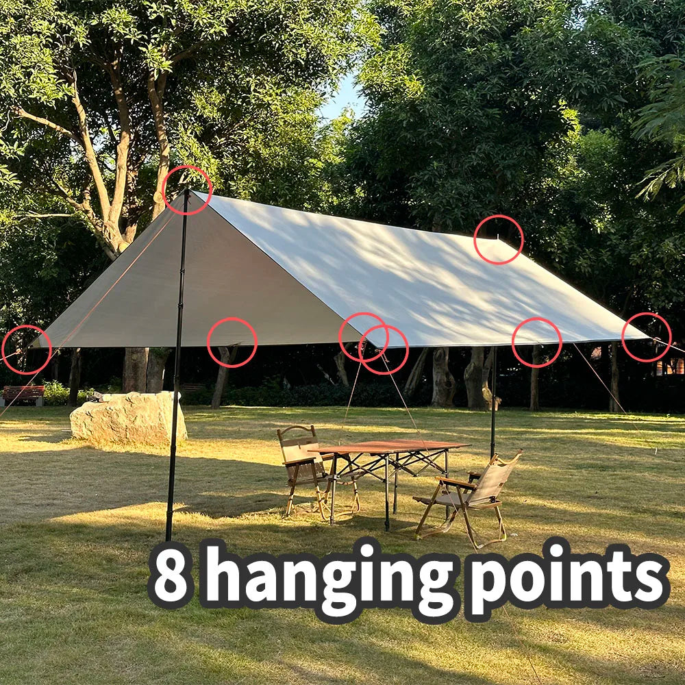 Rynx | Waterproof Camping Tarp - Ultralight Outdoor Sunshade, Tent Awning, and Garden Canopy for Beach and Tourist Use