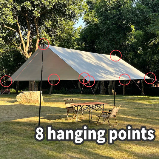 Rynx | Waterproof Camping Tarp - Ultralight Outdoor Sunshade, Tent Awning, and Garden Canopy for Beach and Tourist Use