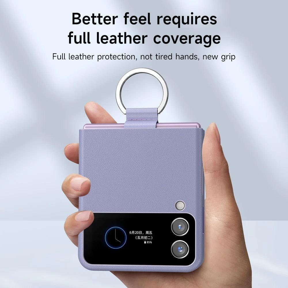 Rynx | Luxurious cowhide leather bag with lanyard for Samsung Galaxy Z Flip 3 - Premium quality design