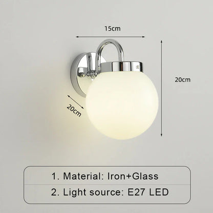 Rynx | ModernWall - Nordic LED Wall Lamp with Glass Dome for Atmospheric Indoor Lighting