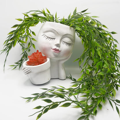 Rynx | Cute Little Girl With Her Pot Flower Planter