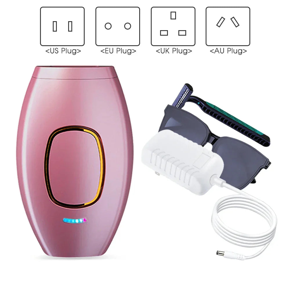 RYNX | Bikini Ipl 500,000 Flash Epilator Impulse Permanent Laser Epilator Painless For Women Hair Removal Home Use Devices pink