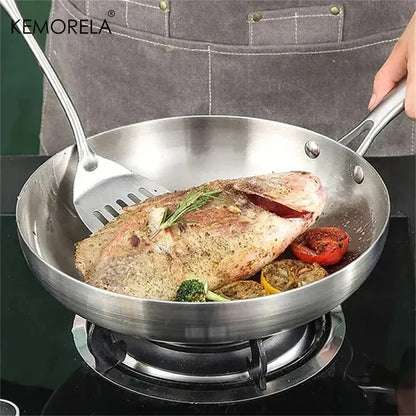 Rynx | 2/3PC Stainless Steel Frying Pan Set - 304 Food Grade Non-Stick Wok Pans, 2MM Thick, 5-Ply, Available in 22cm, 24cm, 26cm, 28cm