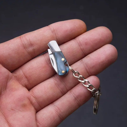 Rynx | New Mini Fold Knife Keychain - Portable Acrylic Small Blade Pendant, Cute Outdoor Hanging Camping Keyring