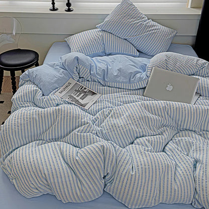 Rynx | Vertical Stripes Bedding Duvet Set Duvet Cover Sheet Set Pillowcases Bedding Set Queen/King Bed Comforters