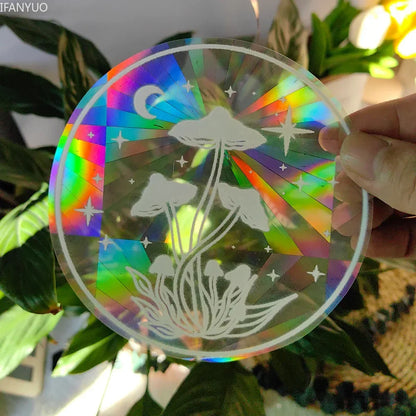 Rynx | PVC Self-Adhesive Glass Window Stickers | Sun Catcher Cat Moth Energy Suncatcher | Rainbow Prisms Sunlight Decals
