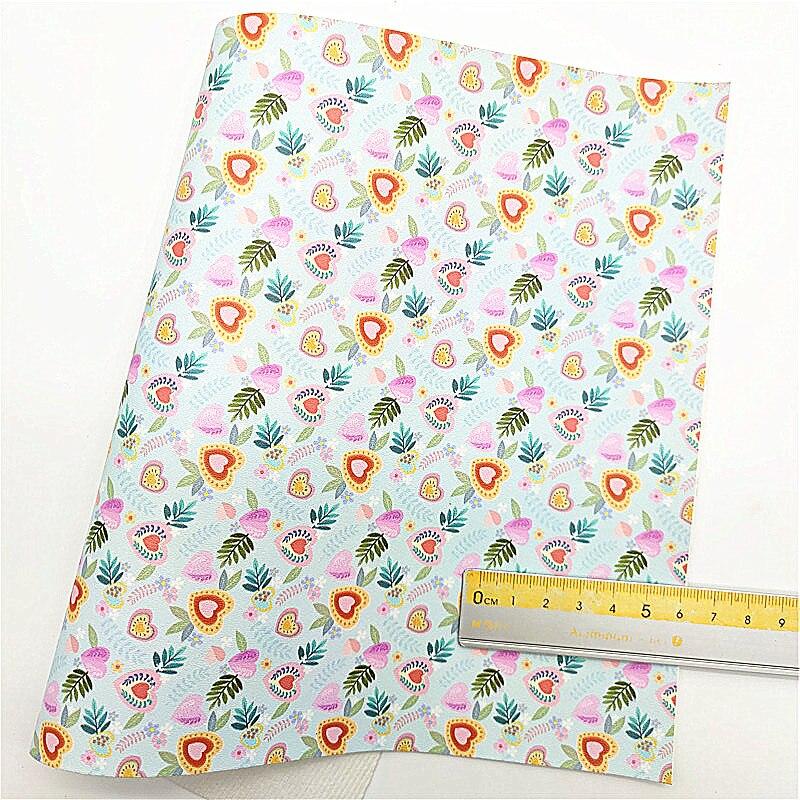 Rynx | Iridescent faux leather crafting sheet with sparkling star and heart design - 21x29CM