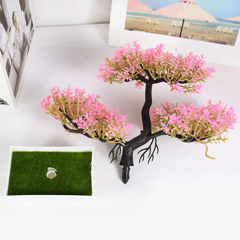 Rynx | Artificial Bonsai Plants - Small Tree Pot, Fake Plant Flowers for Home, Room, Table Decoration, Hotel, and Garden Decor