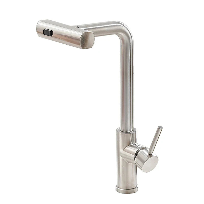 Rynx | YCRAYS Black Kitchen Faucets - Gray Pull Out Rotation Waterfall Stream Sprayer Head Sink Mixer, Brushed Nickel Water Tap Accessory
