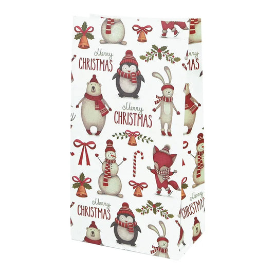 Rynx 10 pieces kraft paper candy cookie bags Santa snowman Christmas gift packaging bags Xmas Navidad New Year party decoration supplies