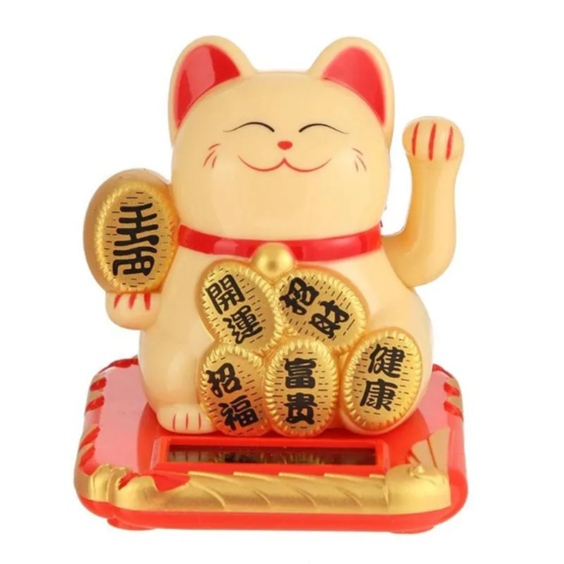Rynx | LuckyMiko Chinese Lucky Cat | Waving Cat with Movable Arm | Feng Shui Decoration for Home & Office | Symbol of Prosperity