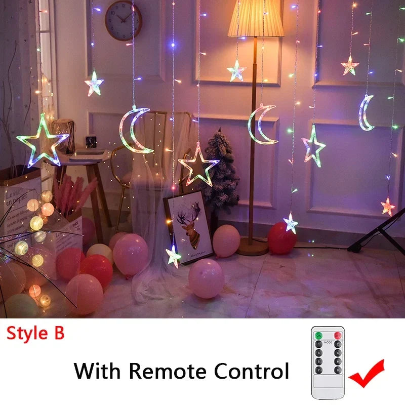 Rynx | 220V/110V/Battery Christmas Lights 2025 Light String Fairy Garland Curtain Decor for Holiday Party Christmas 2024 New Year's Decoration