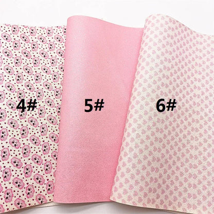 Rynx | Sparkling Pink Heart & Cloud Faux Leather Crafting Sheet - Ideal for DIY Projects