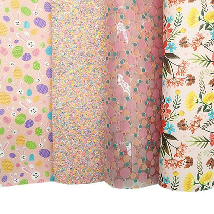 Rynx | Spring Rabbit & Flower Faux Leather Craft Kit - Bright Prints for Creative DIY Projects