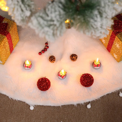 Rynx | Plush Faux Fur White Christmas Tree Skirt