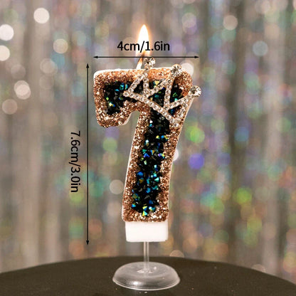 Rynx | Crown Number Candles for Birthdays – Digital 0-9 Cake Decoration with Ocean Starfish and Seashells Cake Topper for Anniversary and Special Days