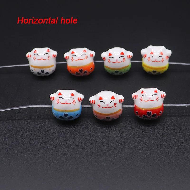 Rynx | Charming 10-piece Ceramic Lucky Cat Bead Set