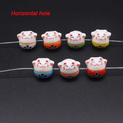 Rynx | Charming 10-piece Ceramic Lucky Cat Bead Set