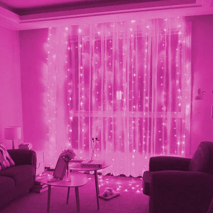 Rynx | 6/4/3M USB Curtain String Lights 8 Modes Bedroom Home Christmas Tree Garland Light Wedding Christmas Holiday Decor Fairy Lights