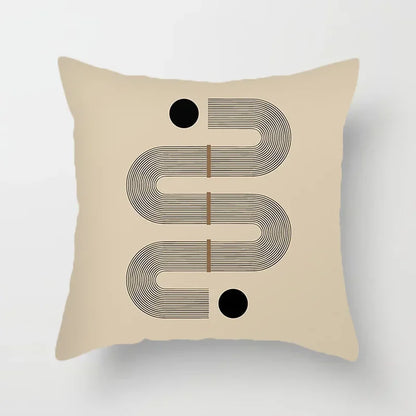 RYNX | Cushion cover - Modern Black-White Cushion Cover with Abstract Art Print F