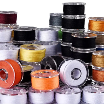 Rynx | 25/20 Colors Set Bobbin Thread Polyester Spools - Sewing Machine Bobbins with Storage Box for Embroidery and Sewing Accessories