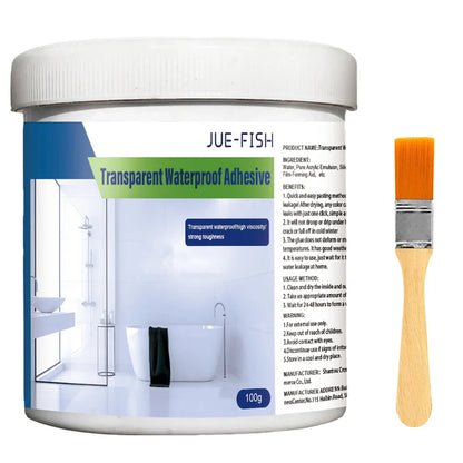 Rynx | 300g Waterproof Coating Sealant - Transparent Invisible Paste Glue with Brush, Adhesive Repair for Home Roof and Bathroom