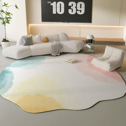 Rynx | Sara Luxe Irregular Pink Fluffy Rug – Soft and stylish for bedroom and living room