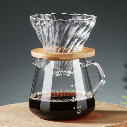 Rynx | Pour Over Coffee Set - Wood Holder & Milk Jug - Perfect Taste