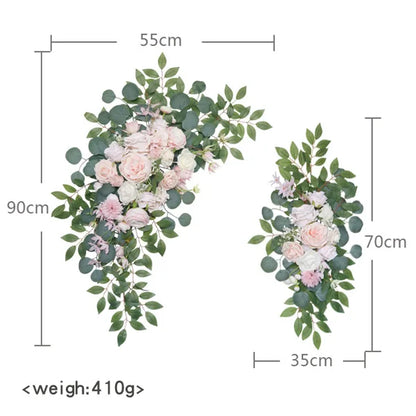 Rynx | Dusty Rose Wedding Arch Flower Decoration for Country Wedding Ceremony Floral Garland Reception Background Decoration